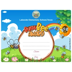 Busy Bee Classroom Award Certificate